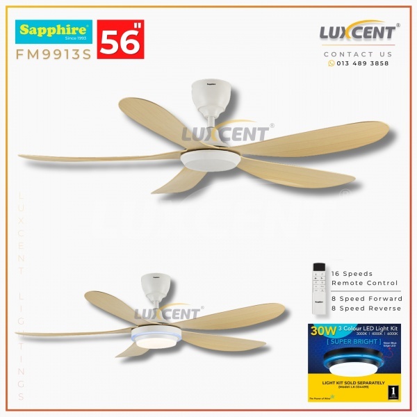 Sapphire FM-9913S-DC 56" (Natural Wood Bronze)