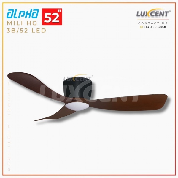 Alpha Mili HG LED (Walnut / Matt Black) 52"