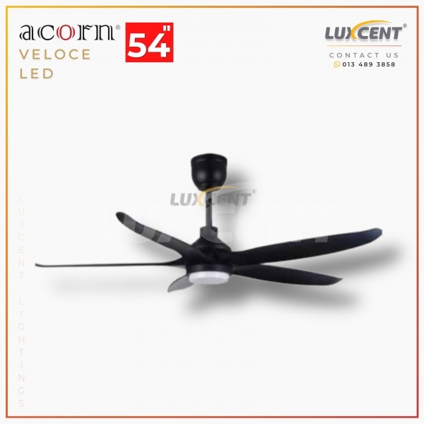 Acorn Veloce LED (Matt Black) 54"
