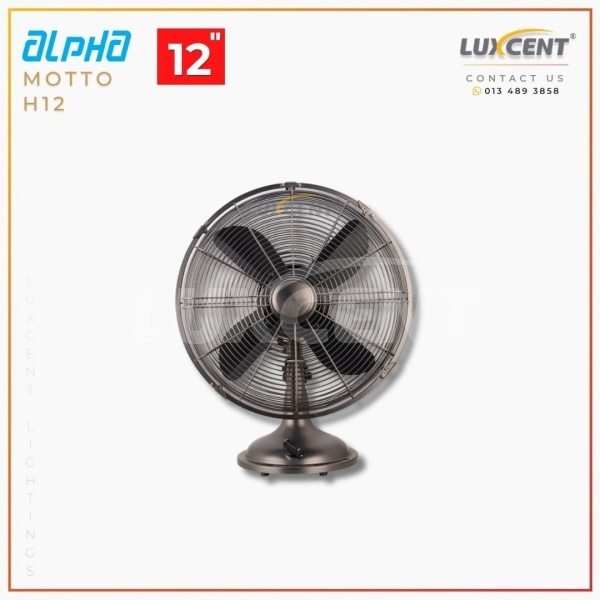 Alpha Motto Table Fan H12 (Antique Copper) 12