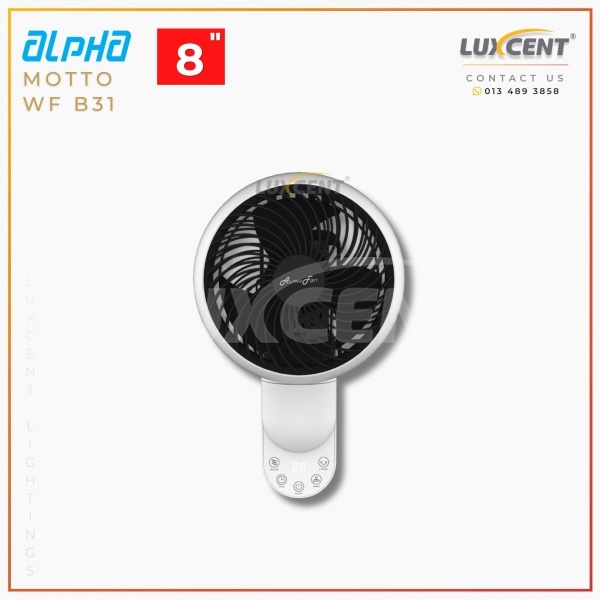Alpha Motto Wall Fan B31 (White  Black) 8