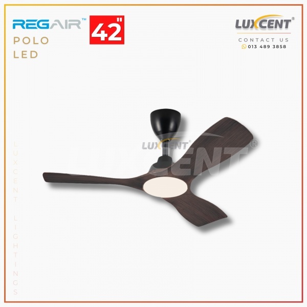 Regair Polo LED (Matt Black+Mahogany) 42